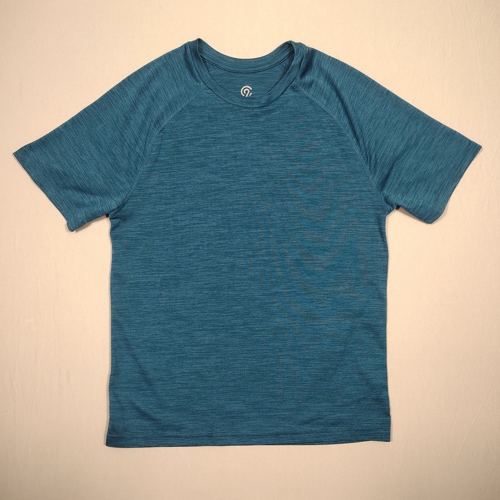 C9 Champion T-Shirt Boys S Performance Short Sleeve Teal Heathered Activewear